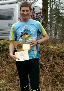 Ben Chesters winner of 2-15 Sarum Gallopen holds the Ron Ley Trophy