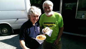 Caught in the act! Charlotte and Ricky take on some healthy food options after a tough two days in Fernworthy