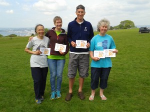 Sarum SWOA Champions: L to R Freda Peirce, Carolyn Dent, Ben Chesters, Charlotte Thornton